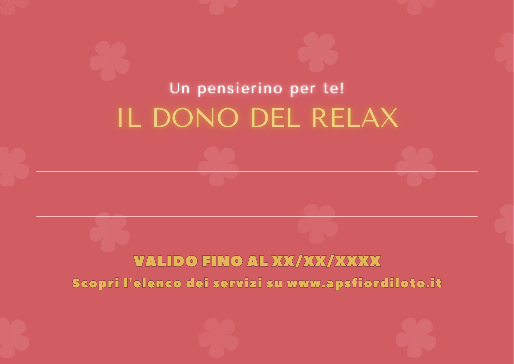 Buono Regalo Standard, facciata posteriore